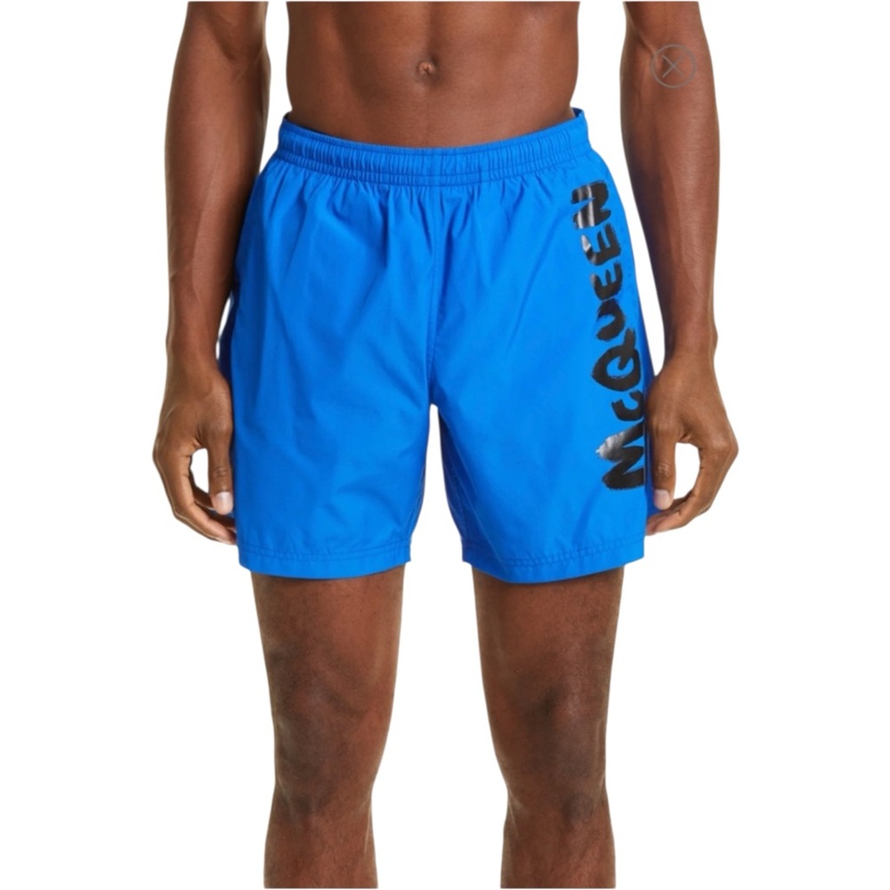 ALEXANDER MCQUEEN Graffiti Logo Swim Trunks  Sz M ITALY (current collection)